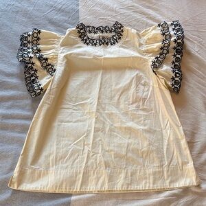 NWOT Jodifil Cotton Flutter Sleeve Top